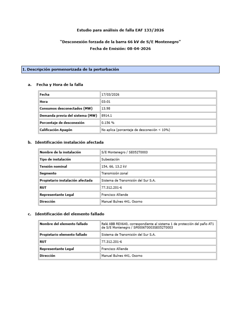 EAF 133-2026 | PDF | Electricidad | Poder (Física)