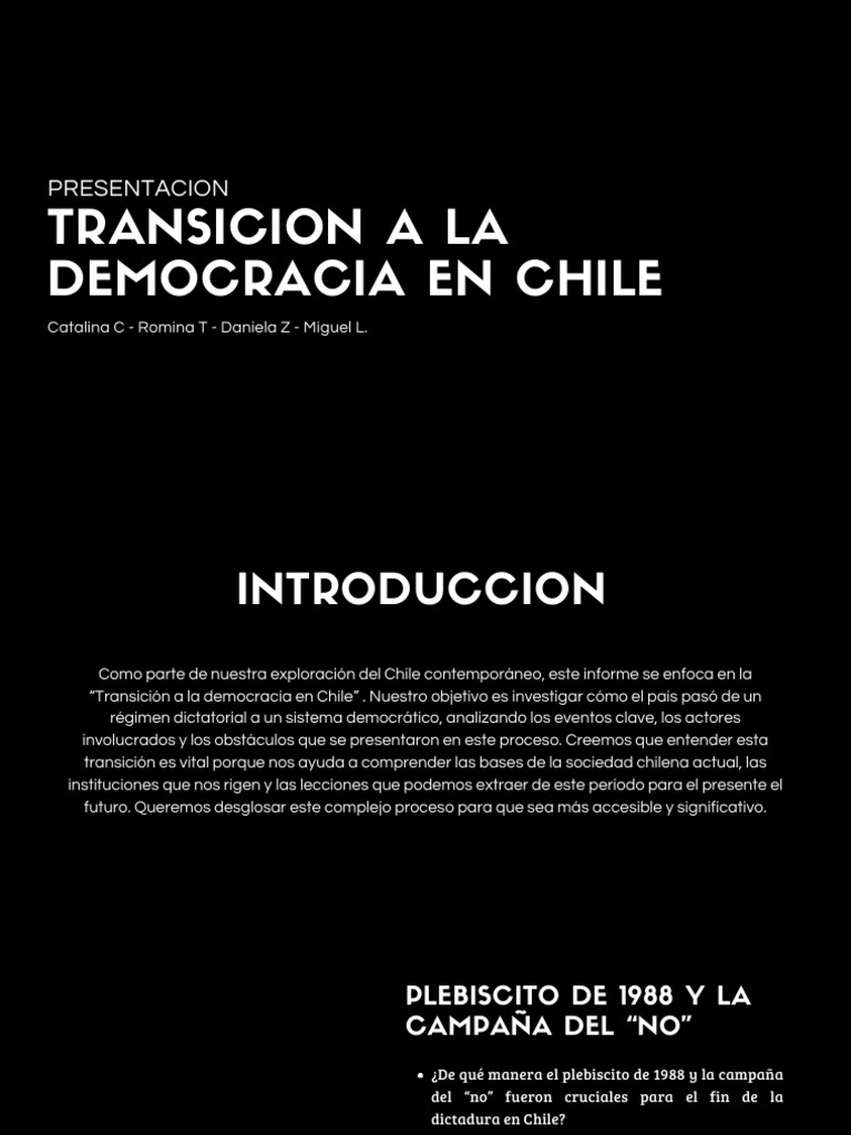 Transicion a La Democracia en Chile.pdf_20250925_092645_0000 | PDF ...