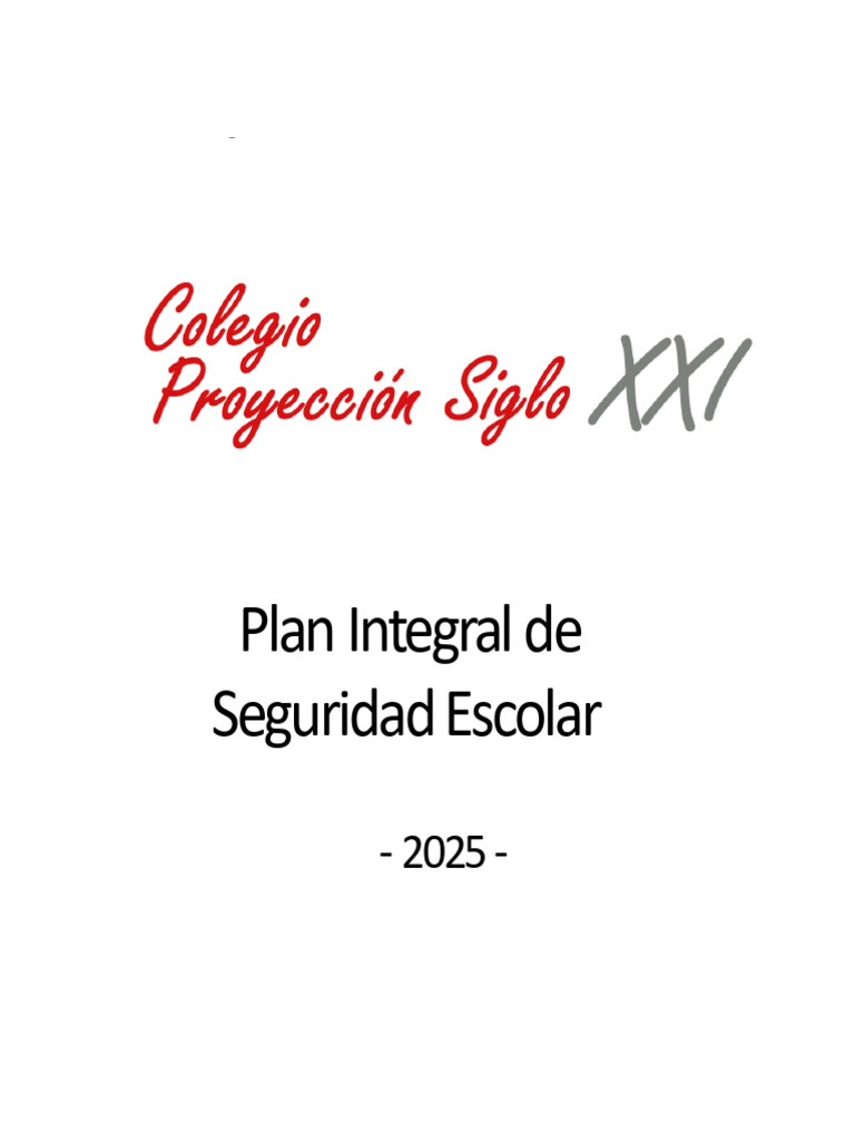 Plan Integral de Seguridad Escolar 2025 Marzo | PDF | Valores ...