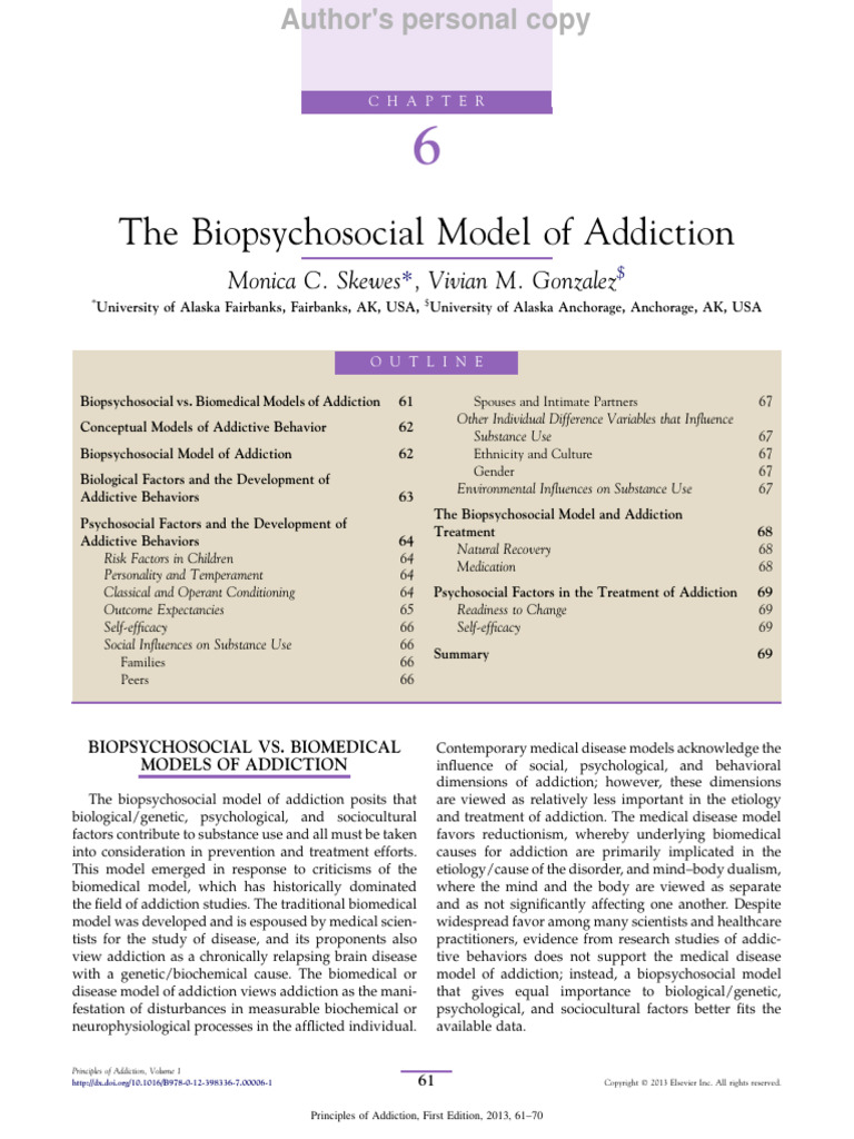 The Biopsychosocial Model of Addiction B | PDF | Substance Abuse ...