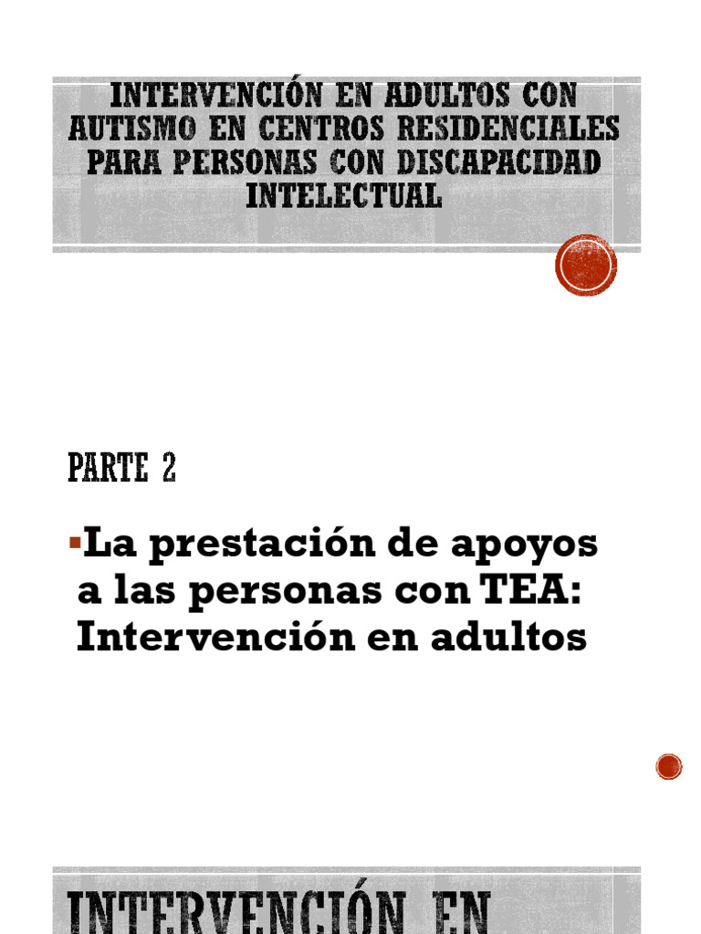 INTERVENCIÓN EN ADULTOS CON TEA | PDF | Comportamiento | Enseñando