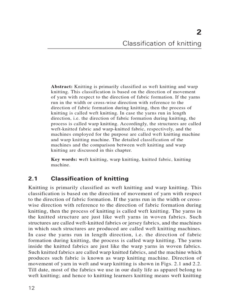 Fundamentals and Advances in Knitting Te | PDF | Knitting | Textiles