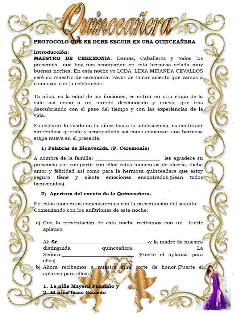Protocolo de Quinceañera | PDF