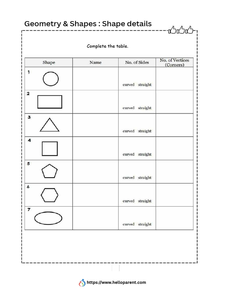 Math Shapes 2d Shapes Lkg Worksheets | PDF