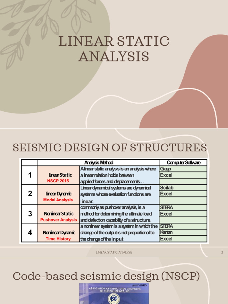 V. LINEAR STATIC ANALYSIS | PDF | Moment Magnitude Scale | Seismology