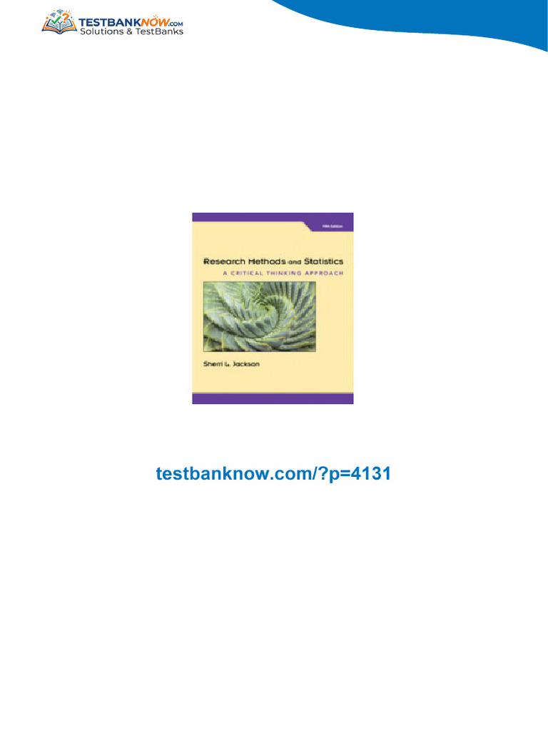 Test Bank for Research Methods and Statistics A Critical Thinking ...