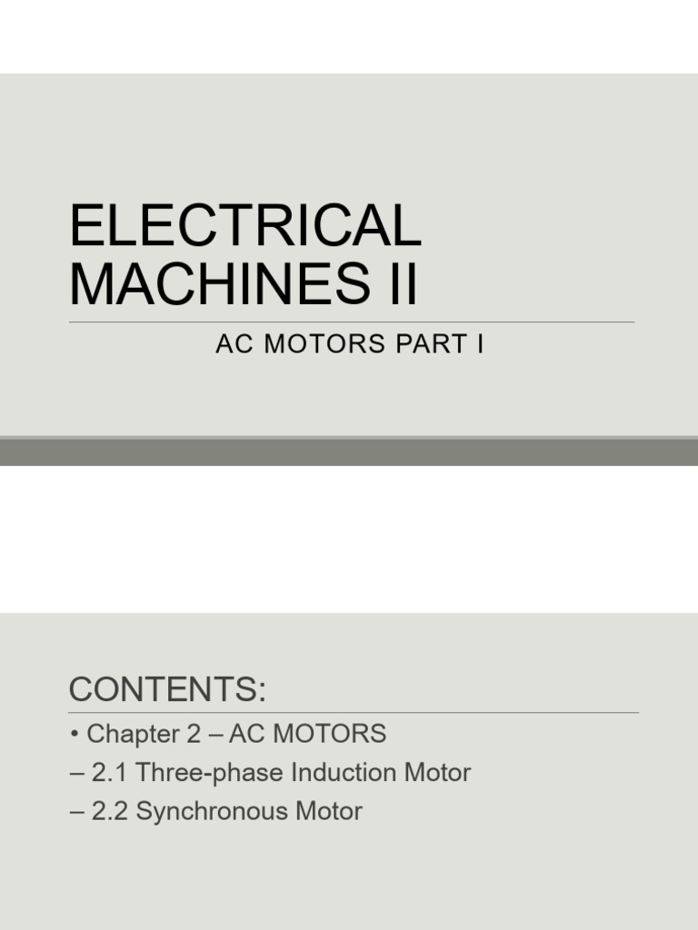 Chapter 2 Ac Motors | PDF | Electric Motor | Electromagnetic Induction