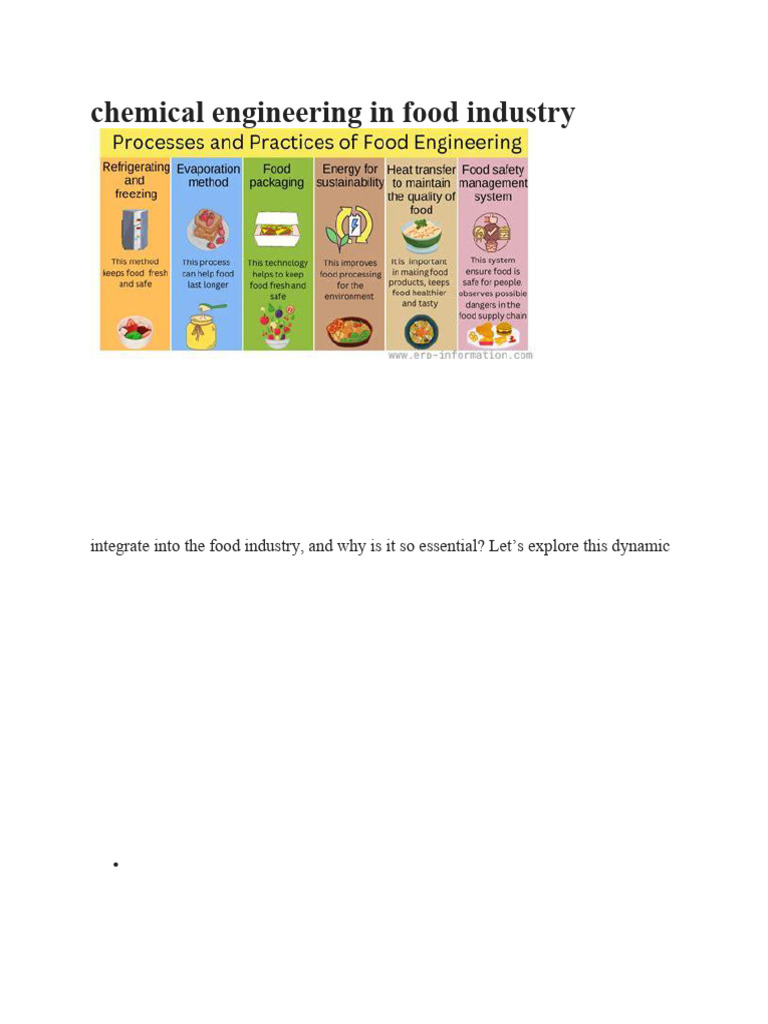 Chemical Engineering in Food Industry | PDF | Food Preservation | Foods