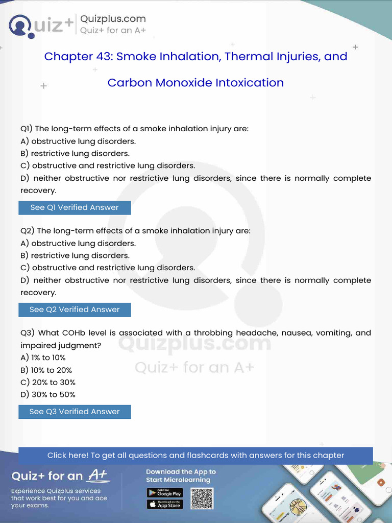 The Longterm Effects of a Smoke Inhalation Injury Are | PDF | Apnea ...
