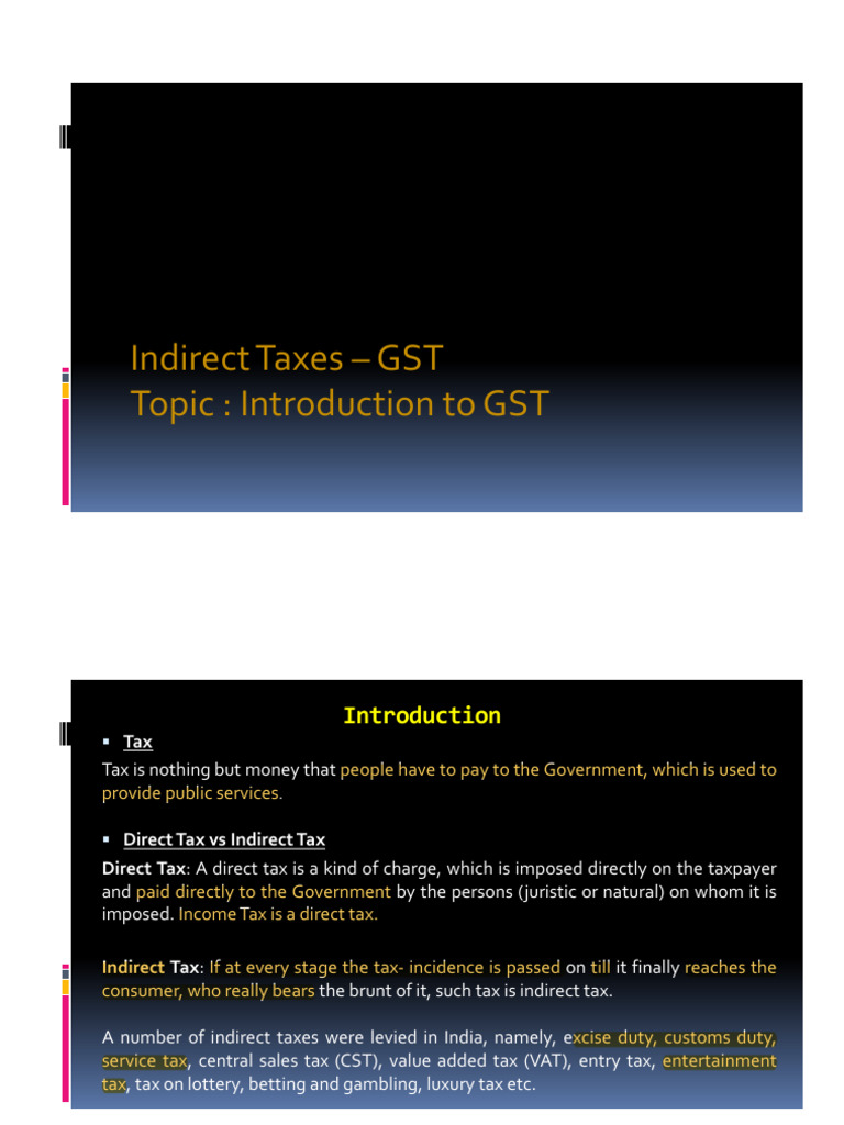 3. GST Intro- Self Study | PDF | Taxes | Value Added Tax