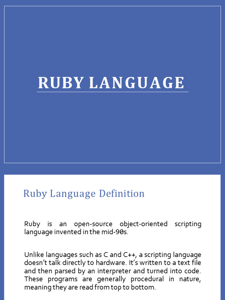 Ruby Presentation | PDF