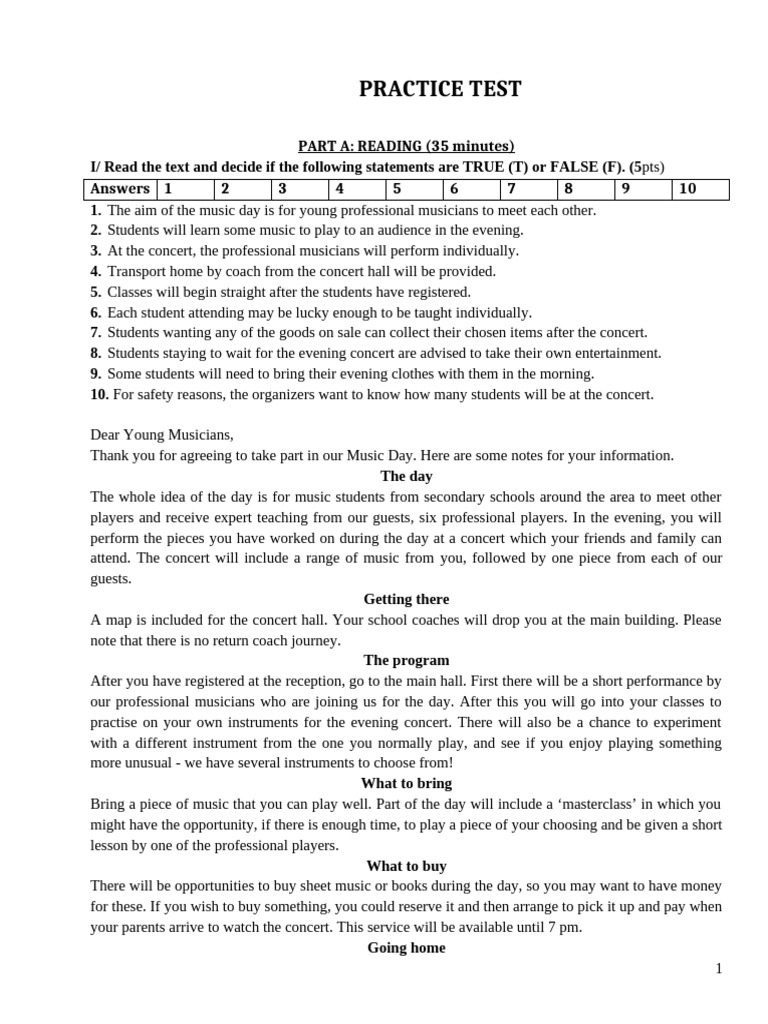 Practice Test | PDF