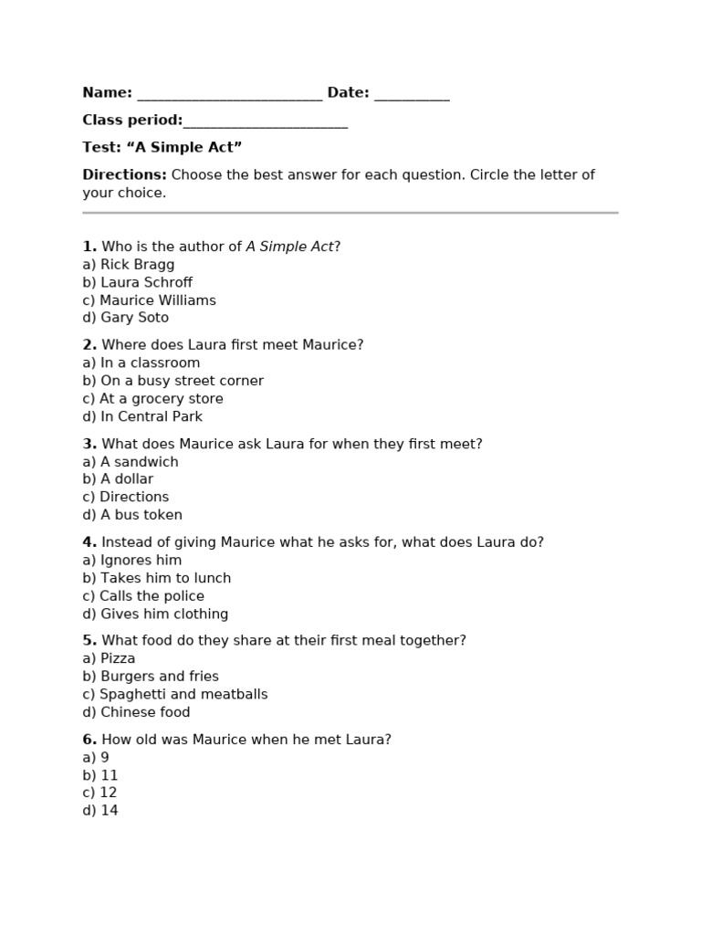 A Simple Act Test | PDF