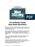 The Definitive Guide Stop Rapid Ejaculation: The Secret To Bedroom Control