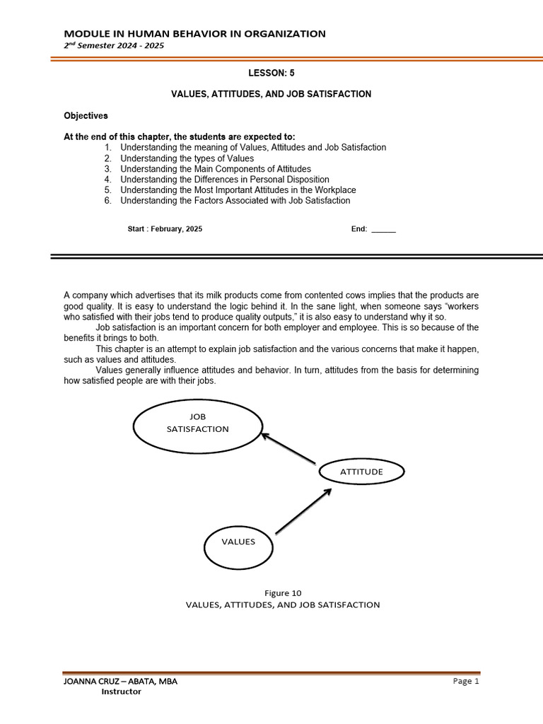 Hbo Chapter 5 | PDF | Job Satisfaction | Attitude (Psychology)