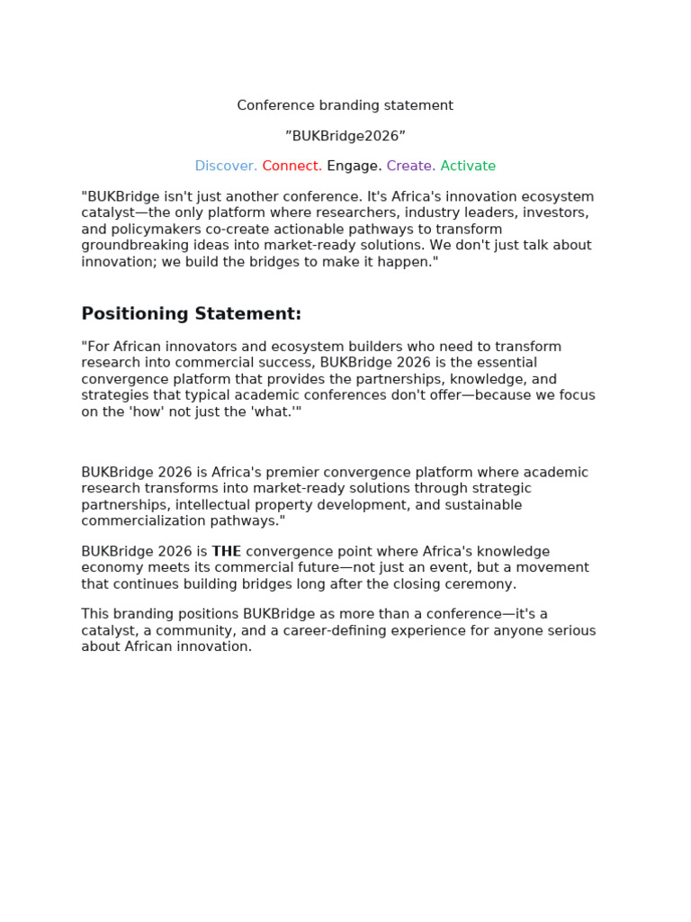 Conference Branding Statement | PDF