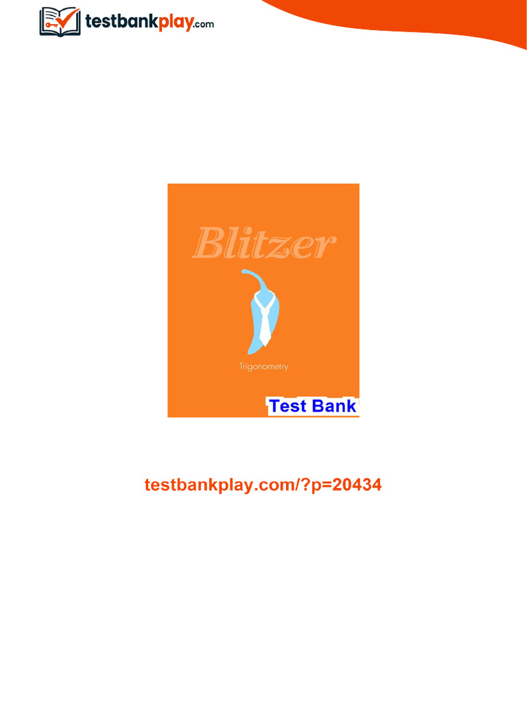 Trigonometry 1st Edition Blitzer Test Bank full chapters | PDF ...