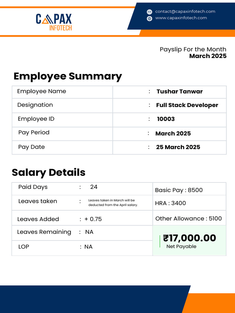 Salary Slip Format | PDF | Paycheck | Personal Finance