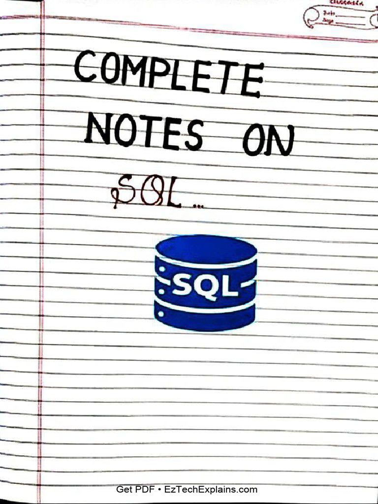 SQL Handwritten Notes - Watermark | PDF