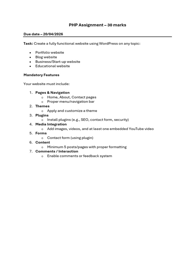PHP Assignment | PDF