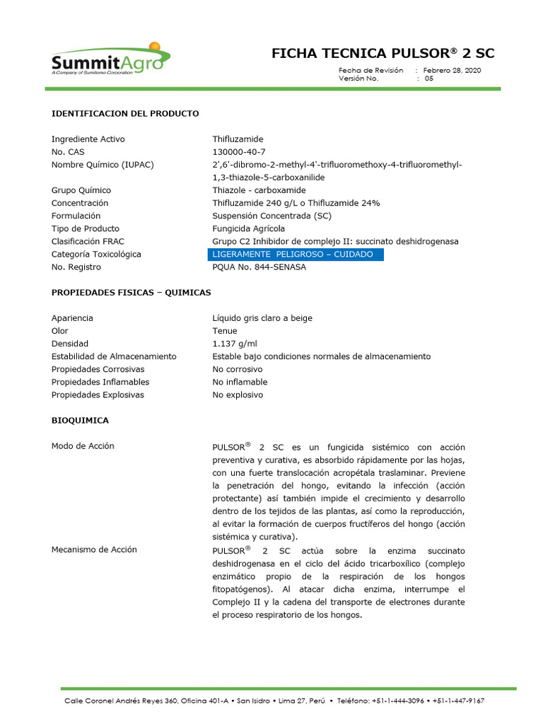 Technical Data Pulsor 2sc v5 | PDF | Enzima