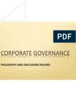 Corporate Governance: Philosophy and Disclosure Policies