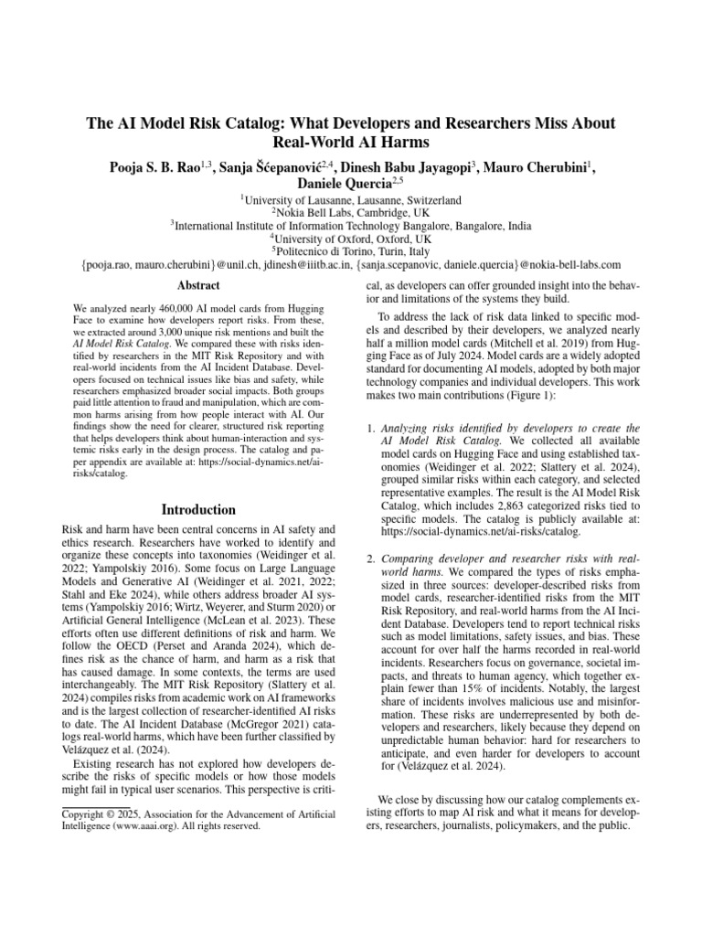 The AI Model Risk Catalog 1762424029 | PDF | Artificial Intelligence ...