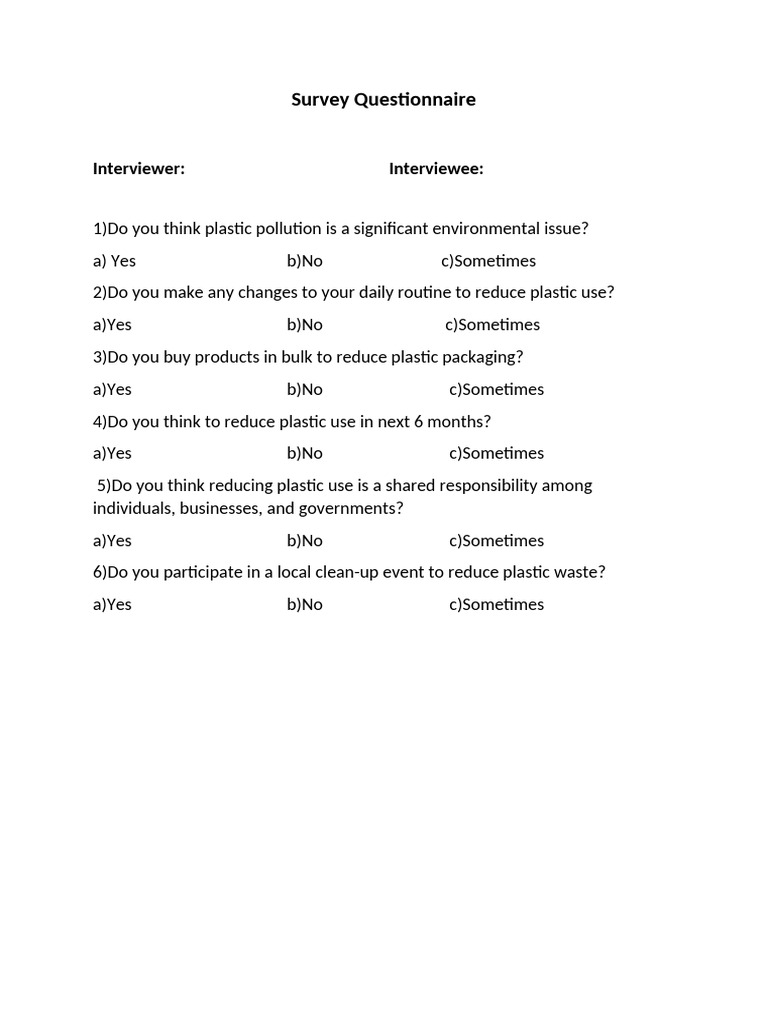 SST PBL Questionnaire | PDF