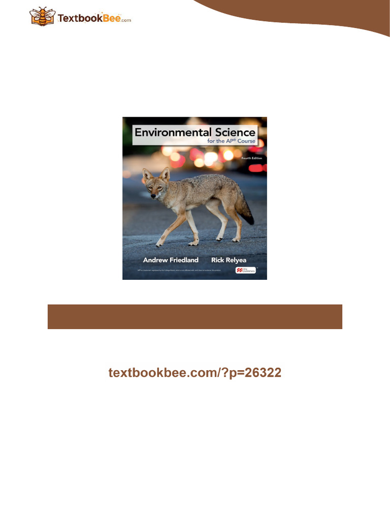 Environmental Science For The Ap Course 4th Edition Andrew Friedland ...