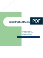 Initial Public Offering (IPO) : Presented By, Harshit Shah