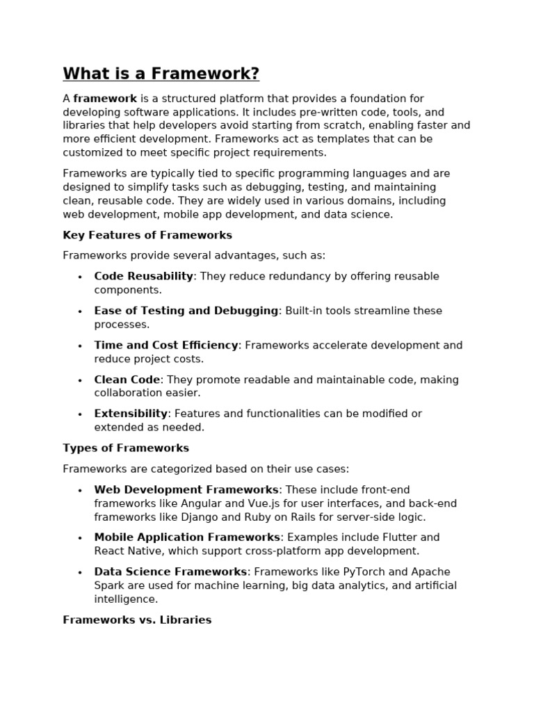 What Is A Framework | PDF