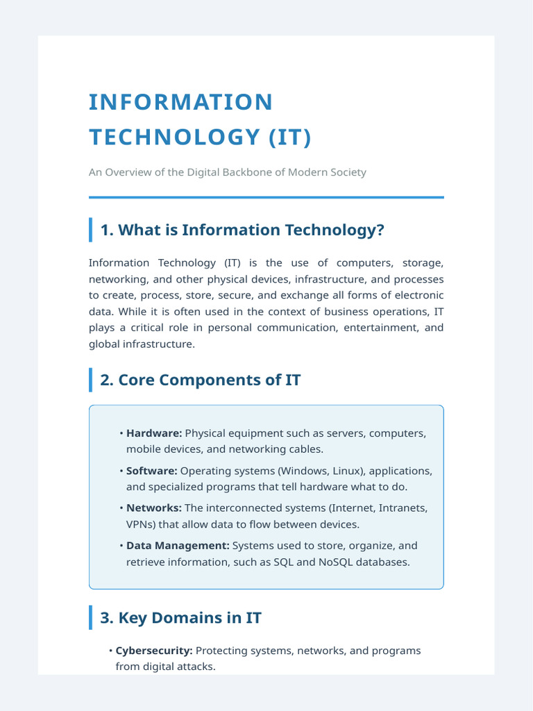 Information Technology Overview | PDF