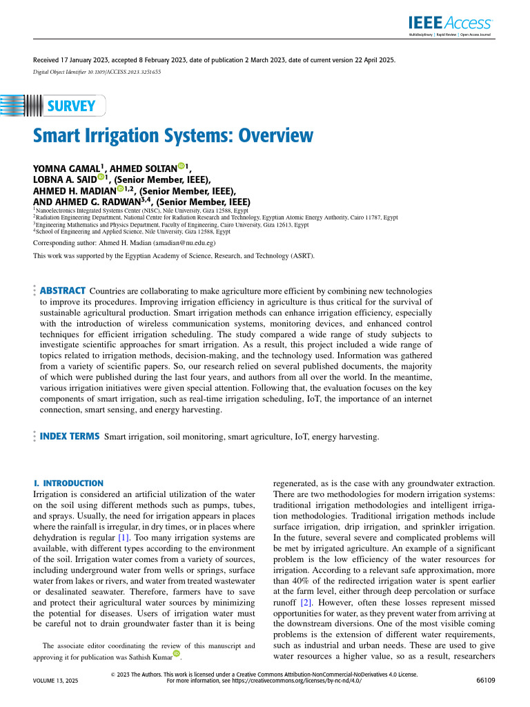 Smart Irrigation Systems Overview | PDF | Irrigation | Wireless Sensor ...