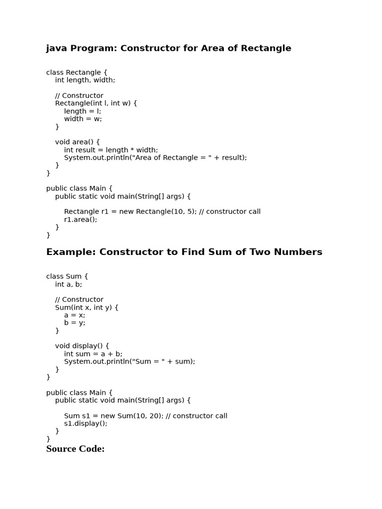 Constructor & Constructor Overloading | PDF