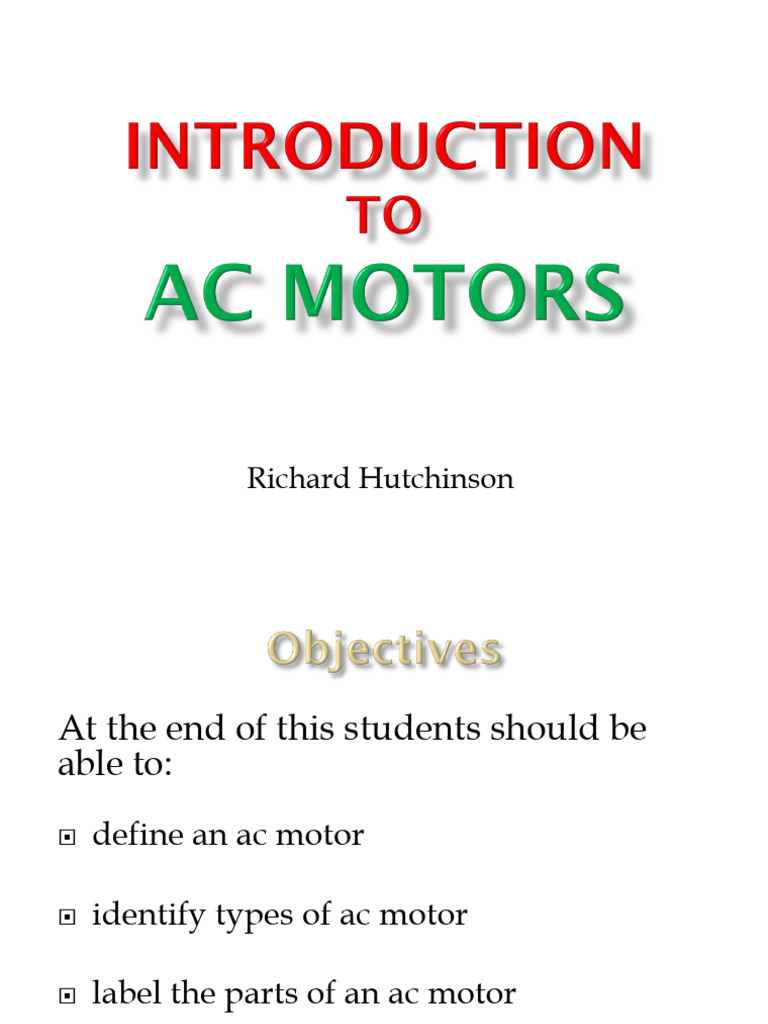Introduction to AC Motor | PDF | Electric Motor | Alternating Current