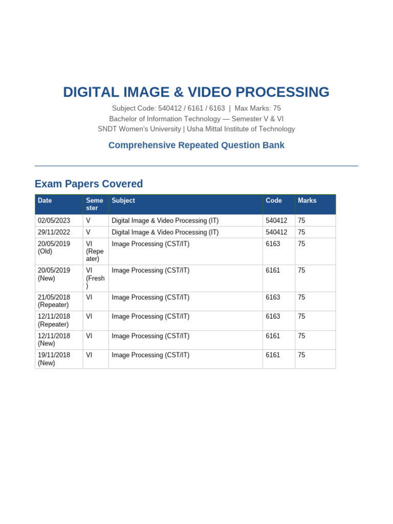 DIVP_Complete_Question_Bank | PDF | Data Compression | Computer Graphics