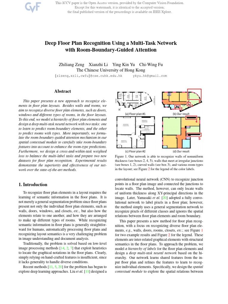 Zeng Deep Floor Plan Recognition Using a Multi-Task Network With Room ...