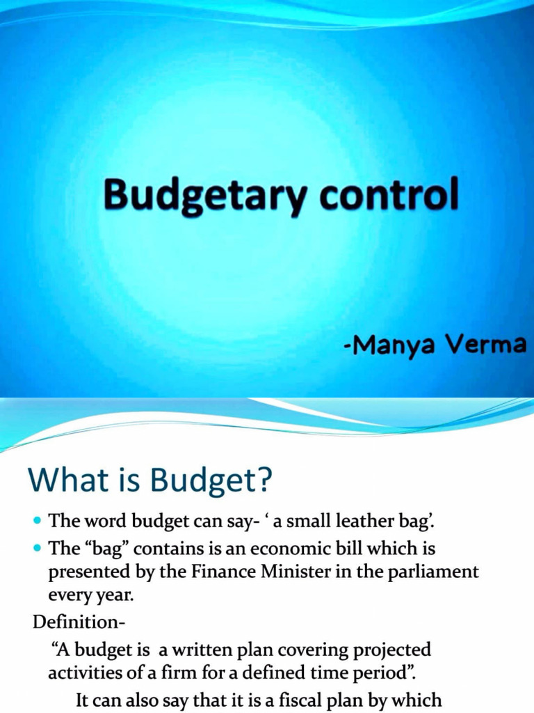 Budgetary Control Ppt | PDF