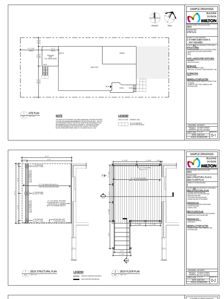 Deck Permit Sample Drawings FINAL s | PDF | Structural Engineering ...