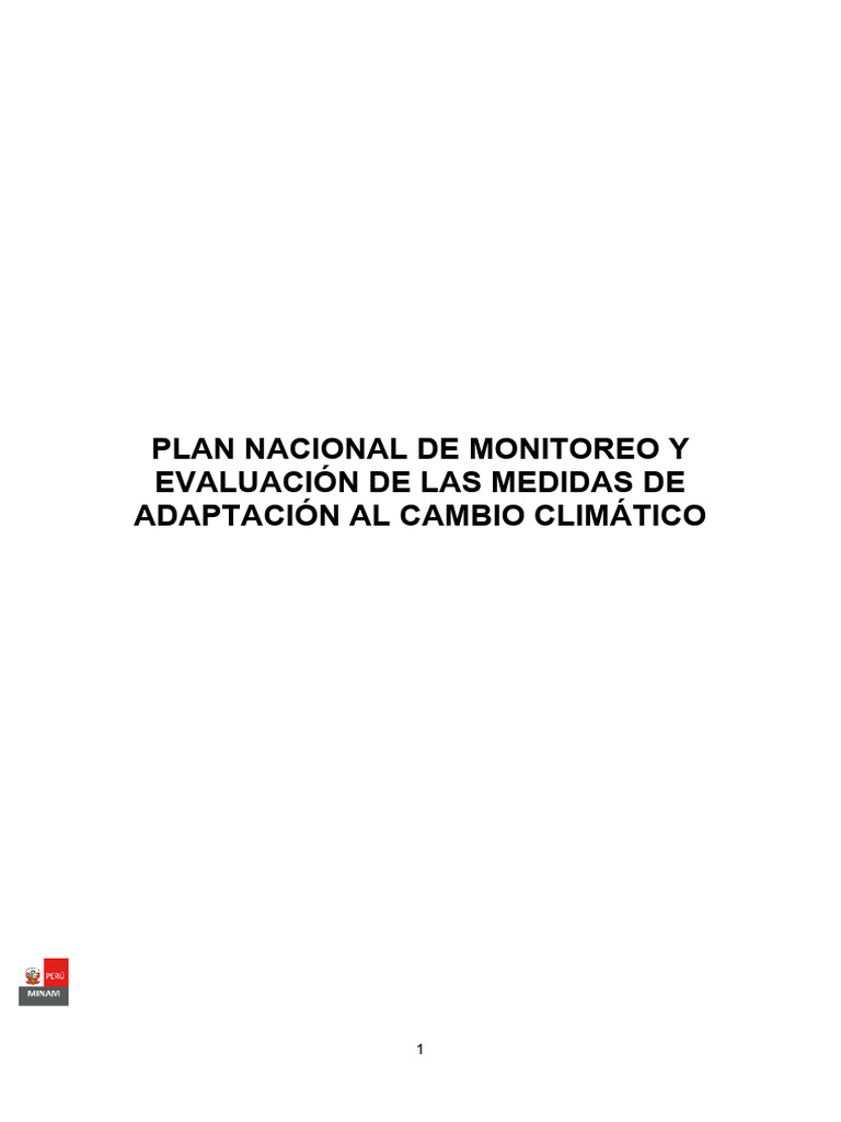 Plan Nacional de Monitoreo de Las Medidas de Adaptación Al Cambio ...