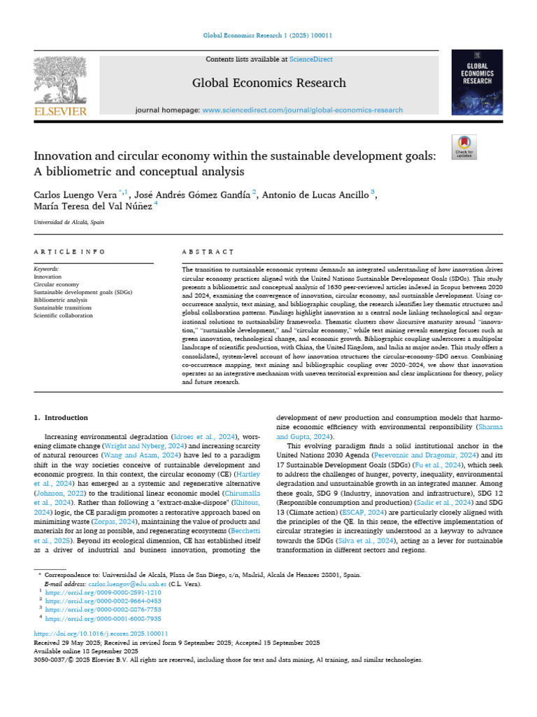 Innovation and Circular Economy Within the Sustainable Development ...