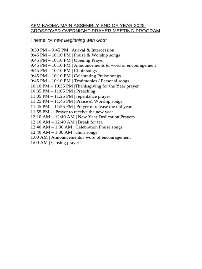 End of Year Program | PDF