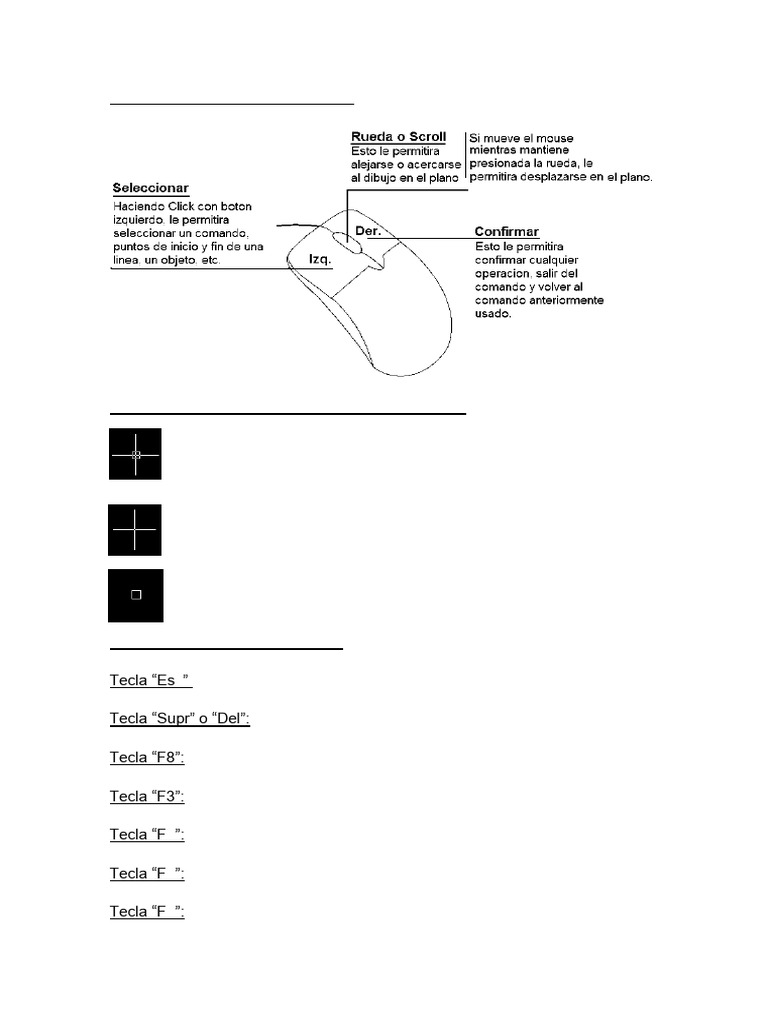 Instructivo AutoCAD (Mouse, Cursor y Teclas) INTRO | PDF