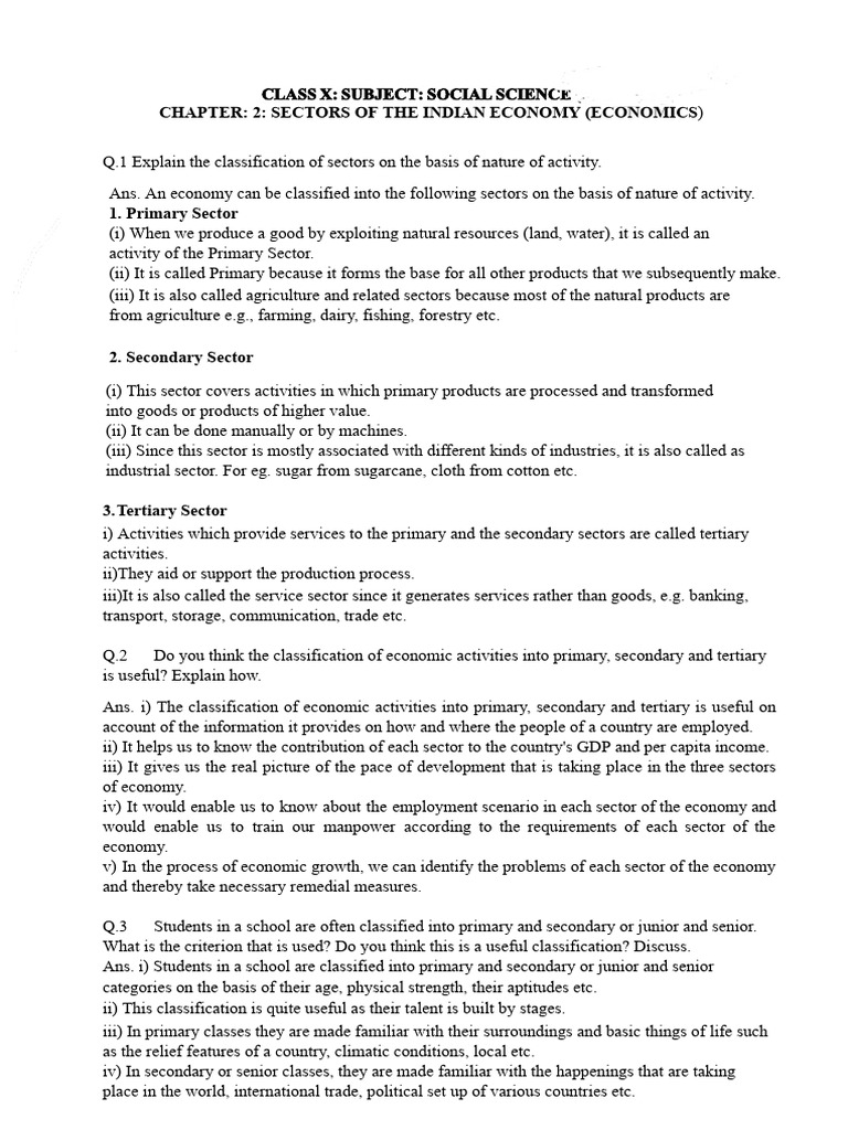 Sectors of The Indian Economy | PDF | Employment | Underemployment