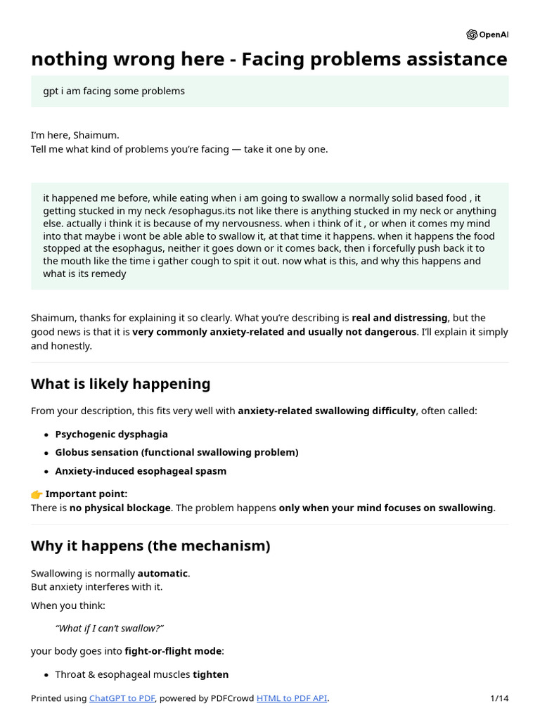 Nothing Wrong Here - Facing Problems Assistance | PDF | Esophagus ...