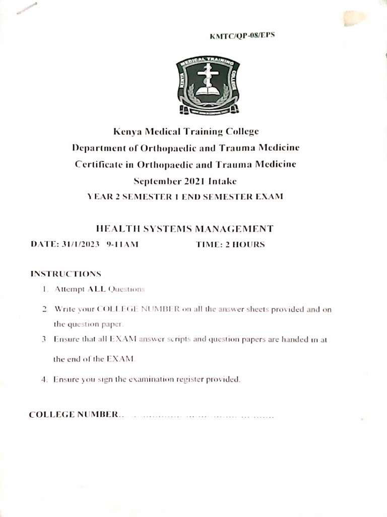 Hsm Past Paper | PDF