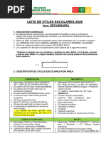 Útiles Escolares 2do Secundaria 2025 | PDF