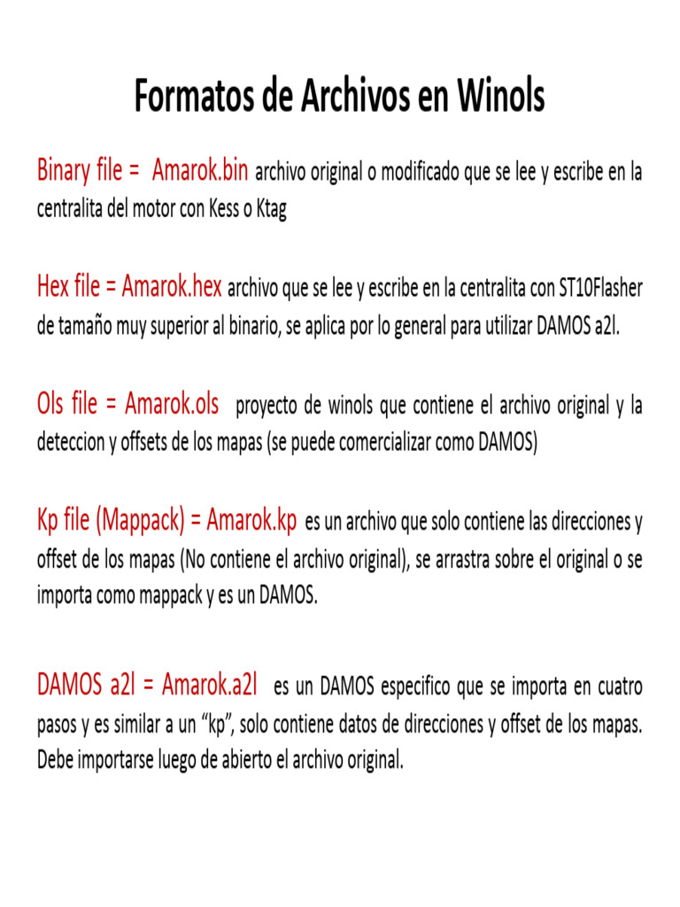 Formatos de Archivos en Winols | PDF
