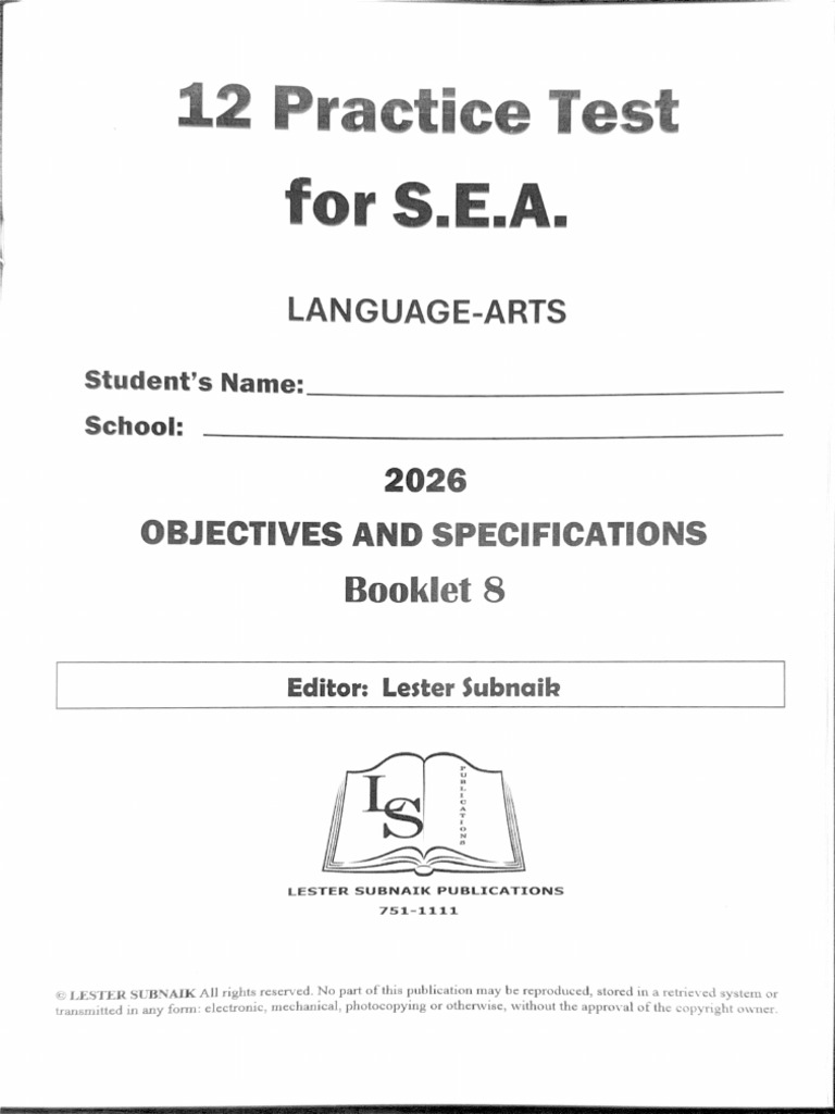 Subnaik Test 8 ELA2026 | PDF
