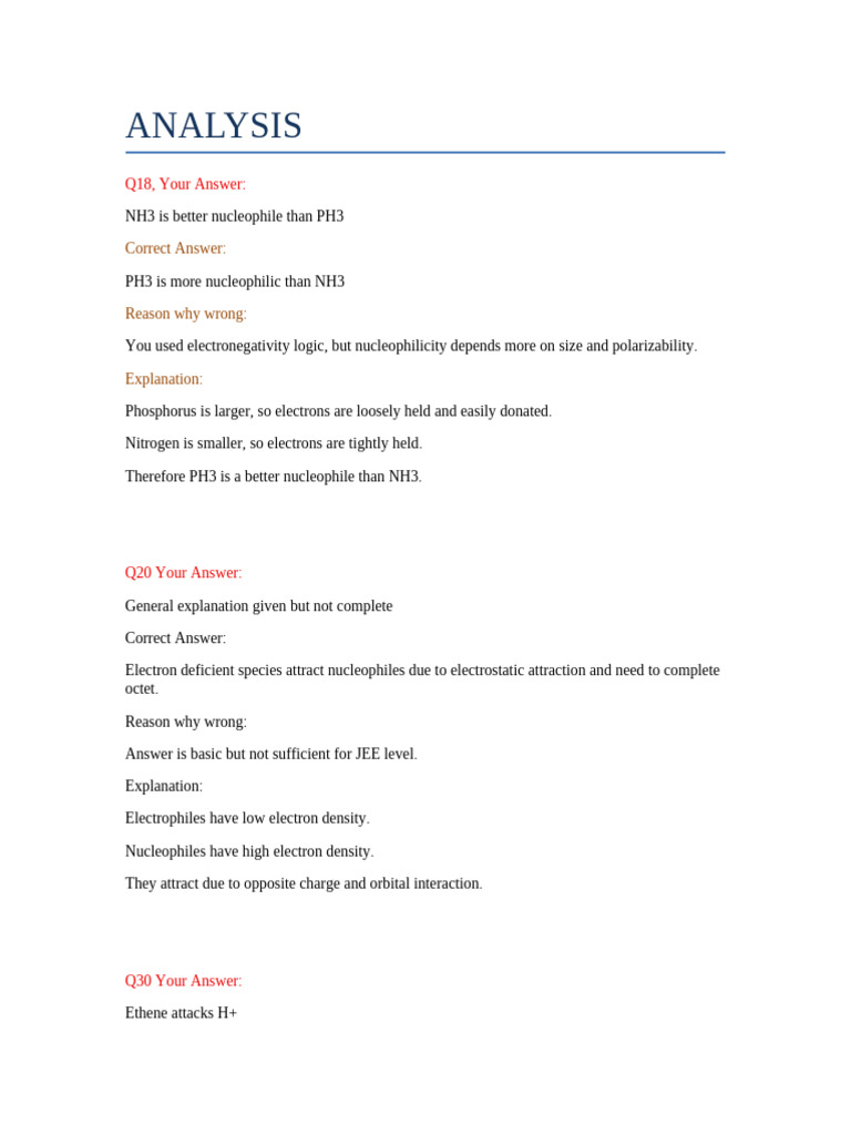 Wrong Questions Analysis | PDF